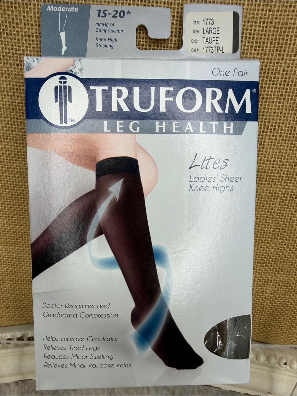 Truform Lites Ladies' Sheer Knee Highs - Taupe (Large)